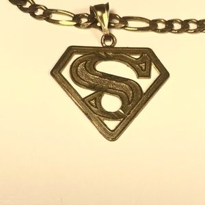 10k gold Superman Pendant